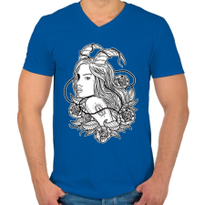 PRINTFASHION Lidérc - Férfi V-nyakú póló - Királykék férfi póló