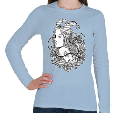 PRINTFASHION Lidérc - Női hosszú ujjú póló - Világoskék