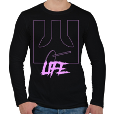 PRINTFASHION Life - Férfi hosszú ujjú póló - Fekete