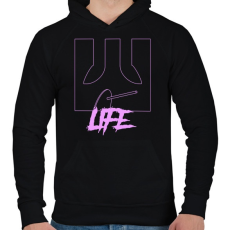 PRINTFASHION Life - Férfi kapucnis pulóver - Fekete