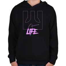 PRINTFASHION Life - Gyerek kapucnis pulóver - Fekete