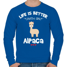 PRINTFASHION Life is better  - Férfi pulóver - Királykék férfi pulóver, kardigán
