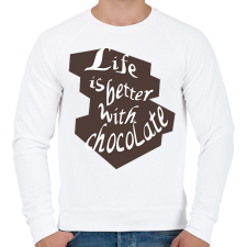 PRINTFASHION life is better with chocolate2 - Férfi pulóver - Fehér férfi pulóver, kardigán