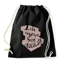 PRINTFASHION life is better with chocolate - Sportzsák, Tornazsák - Fekete tornazsák