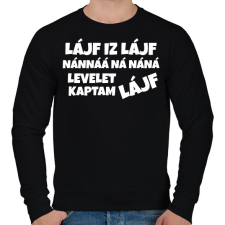 PRINTFASHION LIFE IS LIFE - Férfi pulóver - Fekete férfi pulóver, kardigán
