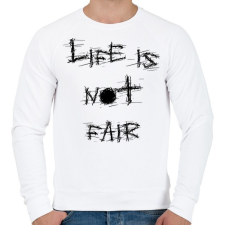 PRINTFASHION life is not fair - Férfi pulóver - Fehér férfi pulóver, kardigán