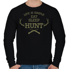 PRINTFASHION Life is simple - Hunt - Férfi pulóver - Fekete férfi pulóver, kardigán