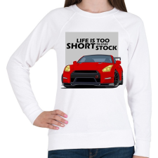 PRINTFASHION Life is too short - Női pulóver - Fehér női pulóver, kardigán