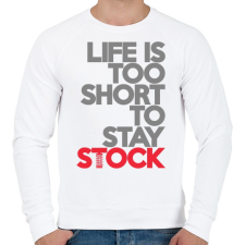 PRINTFASHION Life is too short to stay Stock - Férfi pulóver - Fehér férfi pulóver, kardigán