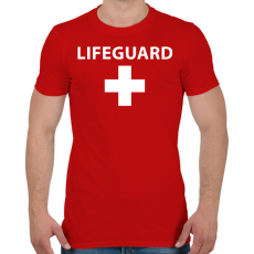 PRINTFASHION Lifeguard - Férfi póló - Piros
