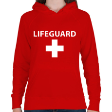PRINTFASHION Lifeguard - Női kapucnis pulóver - Piros