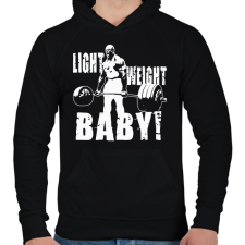 PRINTFASHION Light weight baby! - Férfi kapucnis pulóver - Fekete férfi pulóver, kardigán