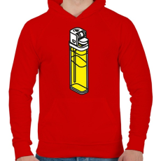 PRINTFASHION Lighter - Férfi kapucnis pulóver - Piros