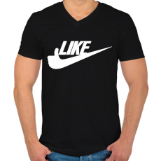 PRINTFASHION LIKE 2 - Férfi V-nyakú póló - Fekete