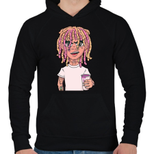 PRINTFASHION Lil Pump - Férfi kapucnis pulóver - Fekete férfi pulóver, kardigán