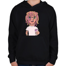 PRINTFASHION Lil Pump - Gyerek kapucnis pulóver - Fekete