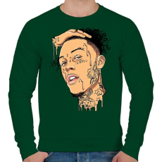 PRINTFASHION Lil Skies - Férfi pulóver - Sötétzöld