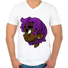 PRINTFASHION Lil uzi vert - Férfi V-nyakú póló - Fehér férfi póló