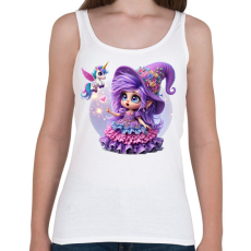 PRINTFASHION Lila boszorkány egyszarvúval - Női atléta - Fehér