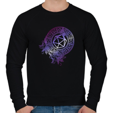 PRINTFASHION Lila Mágikus Kör - Férfi pulóver - Fekete