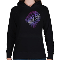 PRINTFASHION Lila Mágikus Kör - Női kapucnis pulóver - Fekete