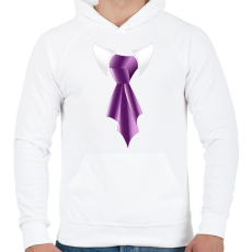 PRINTFASHION LIla selyem nyakkendő - Férfi kapucnis pulóver - Fehér