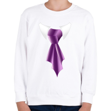 PRINTFASHION LIla selyem nyakkendő - Gyerek pulóver - Fehér