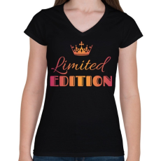 PRINTFASHION LIMITED EDITION  - Női V-nyakú póló - Fekete