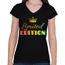 PRINTFASHION LIMITED EDITION  - Női V-nyakú póló - Fekete