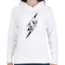 PRINTFASHION Line woman - Női kapucnis pulóver - Fehér női pulóver, kardigán