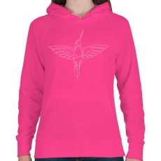 PRINTFASHION linebirdwh-01.png - Női kapucnis pulóver - Fukszia