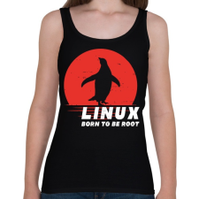 PRINTFASHION Linux - Born to be root - Női atléta - Fekete női trikó