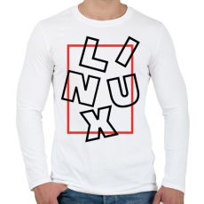 PRINTFASHION Linux box black - Férfi hosszú ujjú póló - Fehér