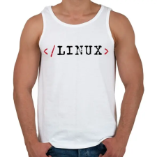 PRINTFASHION Linux parancssor - Férfi atléta - Fehér atléta, trikó