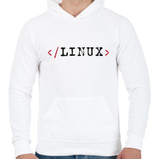 PRINTFASHION Linux parancssor - Férfi kapucnis pulóver - Fehér férfi pulóver, kardigán