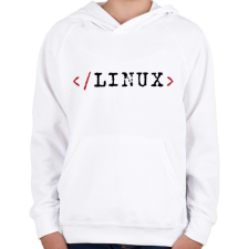 PRINTFASHION Linux parancssor - Gyerek kapucnis pulóver - Fehér gyerek pulóver, kardigán
