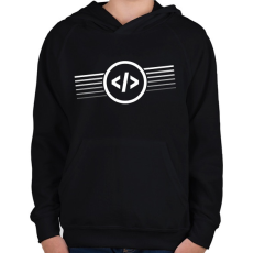 PRINTFASHION Linux retro - Gyerek kapucnis pulóver - Fekete