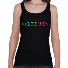 PRINTFASHION Linux RGB - Női atléta - Fekete női trikó