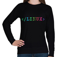PRINTFASHION Linux RGB - Női pulóver - Fekete női pulóver, kardigán