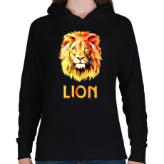 PRINTFASHION LION FACE - Női kapucnis pulóver - Fekete