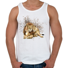 PRINTFASHION LION FAMILY - Férfi atléta - Fehér atléta, trikó