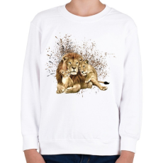PRINTFASHION LION FAMILY - Gyerek pulóver - Fehér