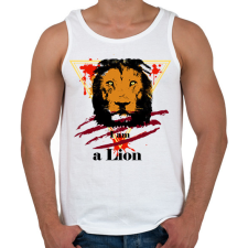 PRINTFASHION Lion - Férfi atléta - Fehér atléta, trikó