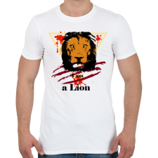 PRINTFASHION Lion - Férfi póló - Fehér férfi póló