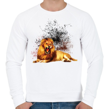 PRINTFASHION LION - Férfi pulóver - Fehér férfi pulóver, kardigán