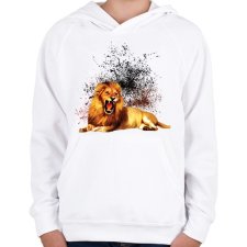 PRINTFASHION LION - Gyerek kapucnis pulóver - Fehér gyerek pulóver, kardigán