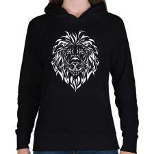 PRINTFASHION lion - Női kapucnis pulóver - Fekete női pulóver, kardigán
