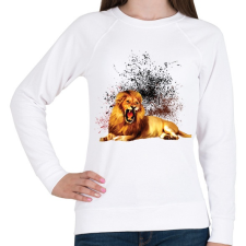 PRINTFASHION LION - Női pulóver - Fehér női pulóver, kardigán