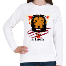 PRINTFASHION Lion - Női pulóver - Fehér női pulóver, kardigán