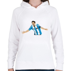 PRINTFASHION Lionel Messi - Női kapucnis pulóver - Fehér